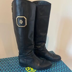 Tory Burch Black Leather Riding Boots - 8.5